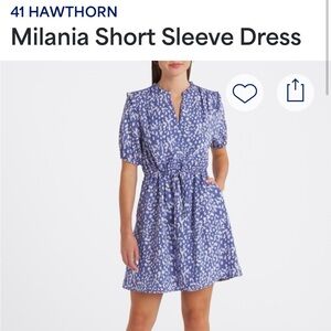 41 Hawthorn Blue and Short Puff Sleeve dress